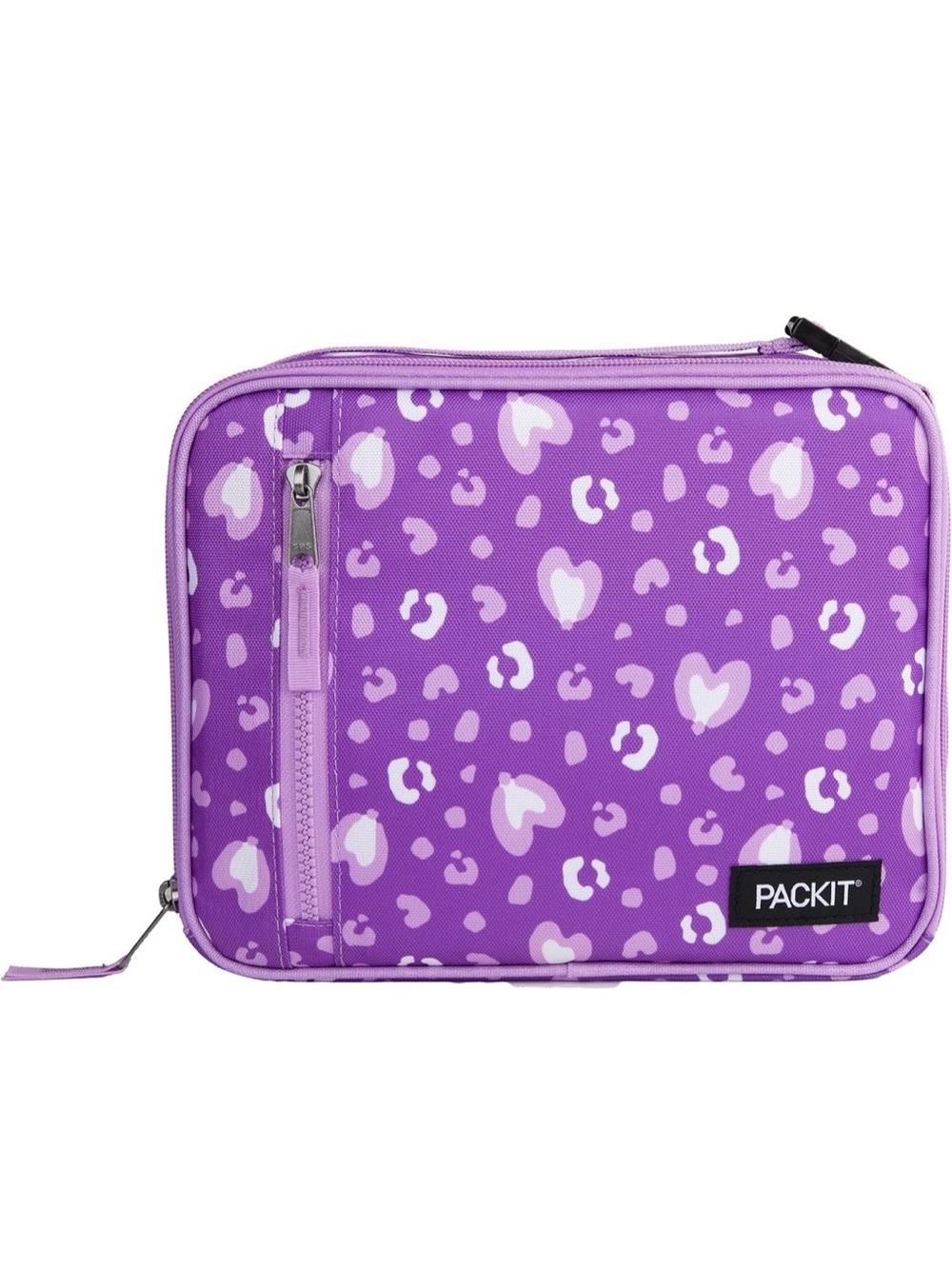 Packit Freezable Purple Leopard Heart Lunch Bag